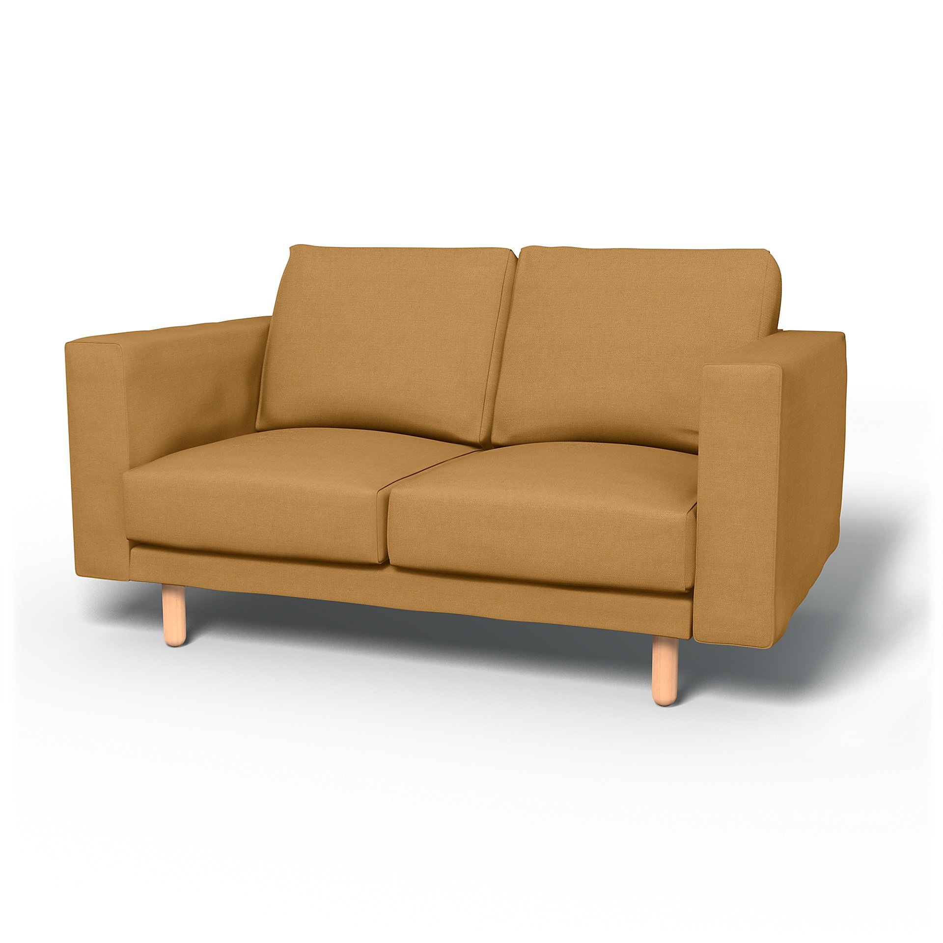 IKEA - Norsborg 2 Seater Sofa Cover, Mustard, Linen - Bemz