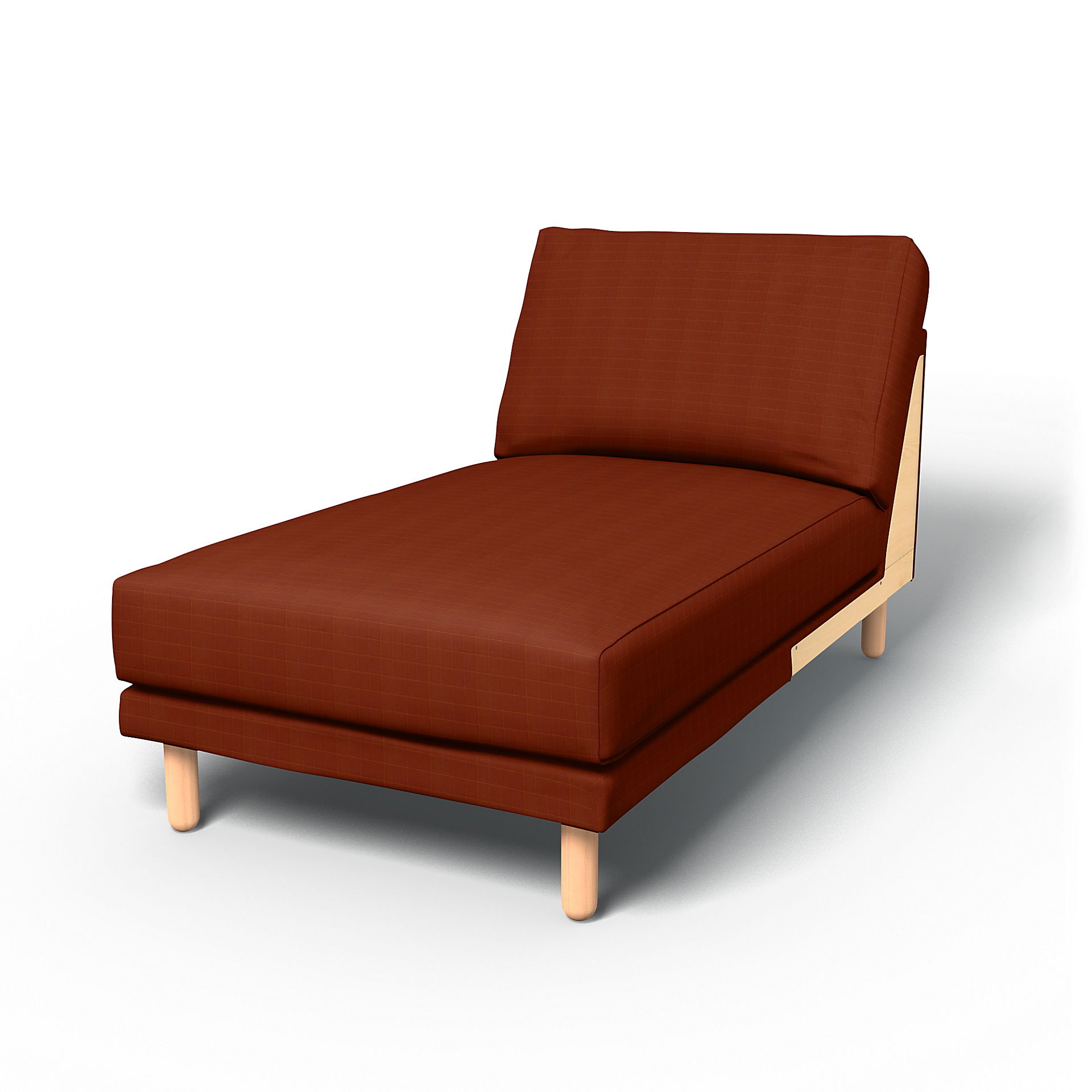 IKEA - Norsborg Chaise Longue Add-on Unit Cover, Burnt Sienna, Velvet - Bemz