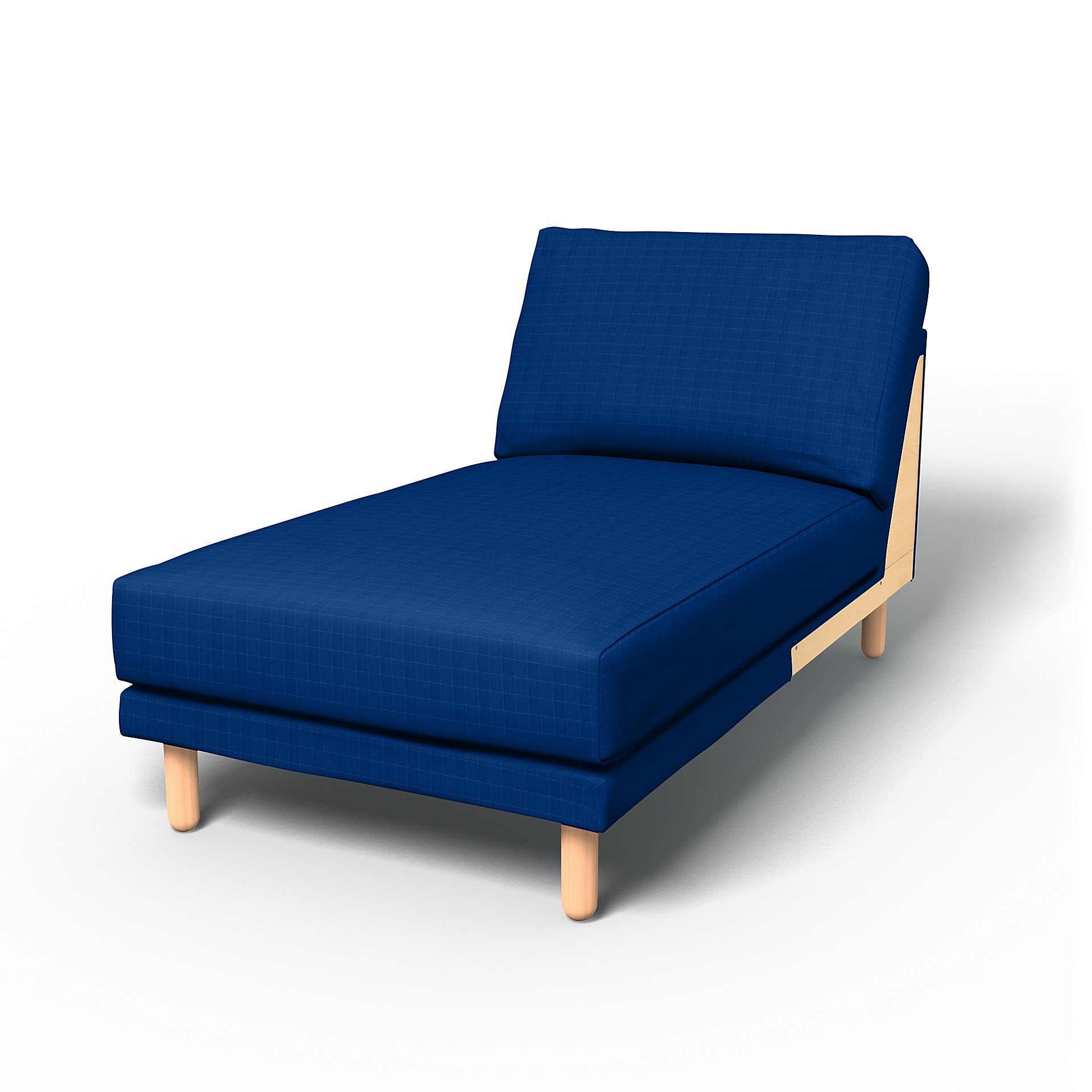 IKEA - Norsborg Chaise Longue Add-on Unit Cover, Lapis Blue, Velvet - Bemz