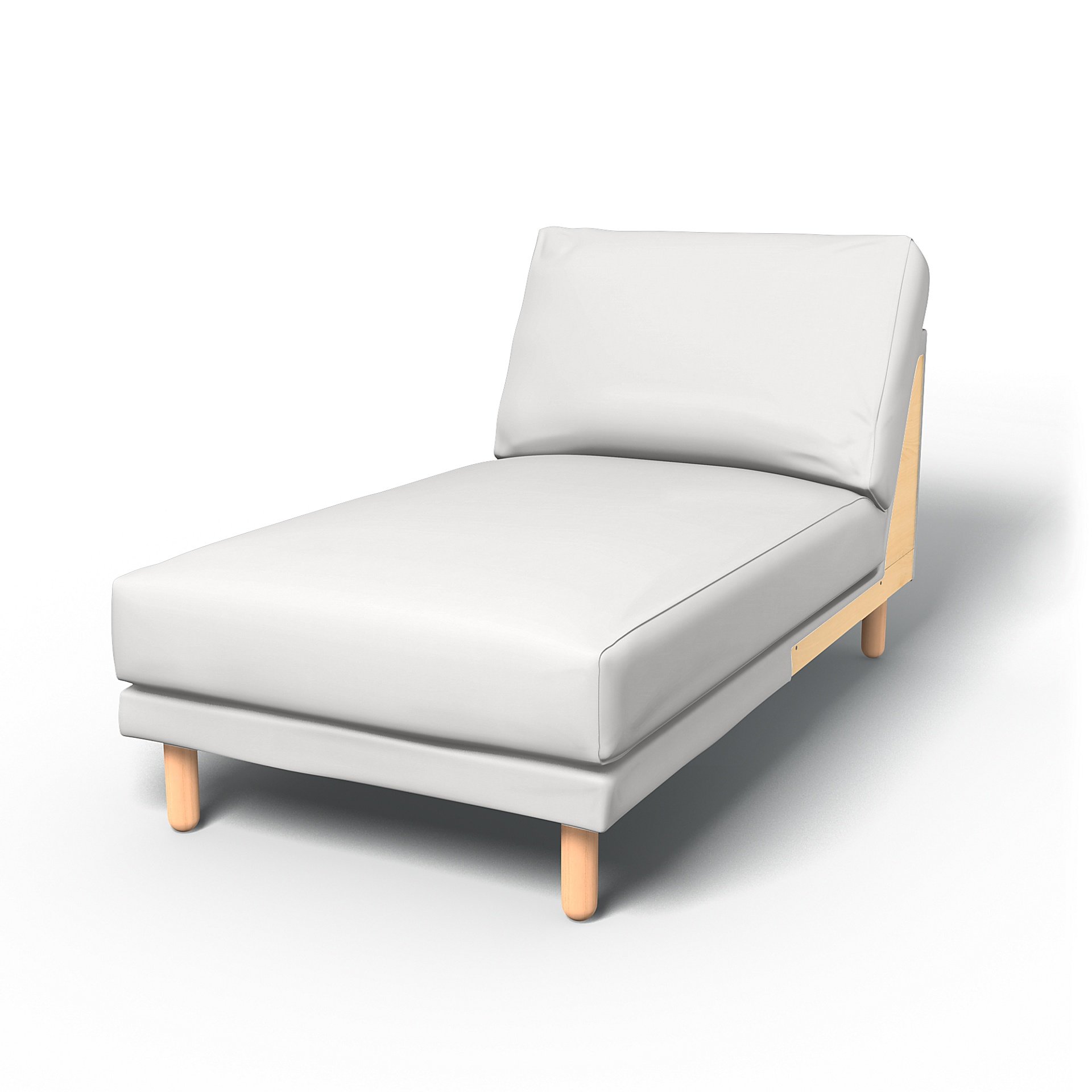IKEA - Norsborg Chaise Longue Add-on Unit Cover, Absolute White, Cotton - Bemz