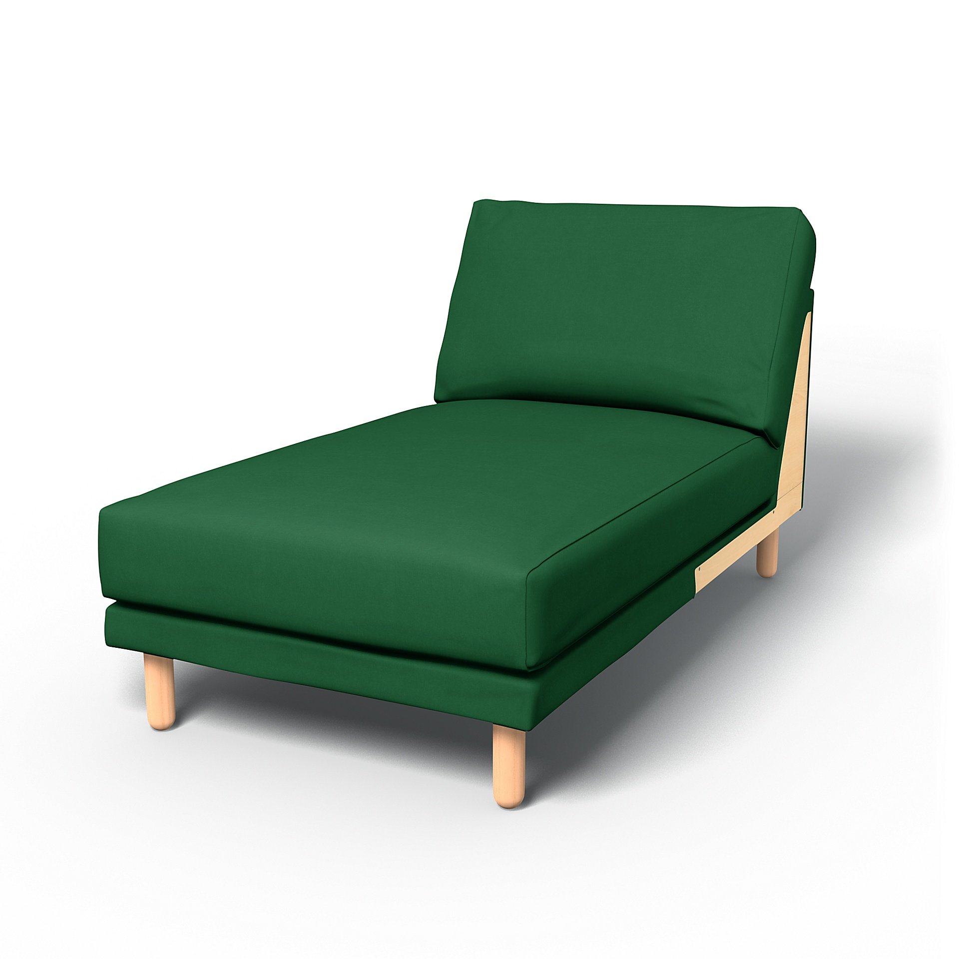 IKEA - Norsborg Chaise Longue Add-on Unit Cover, Abundant Green, Velvet - Bemz