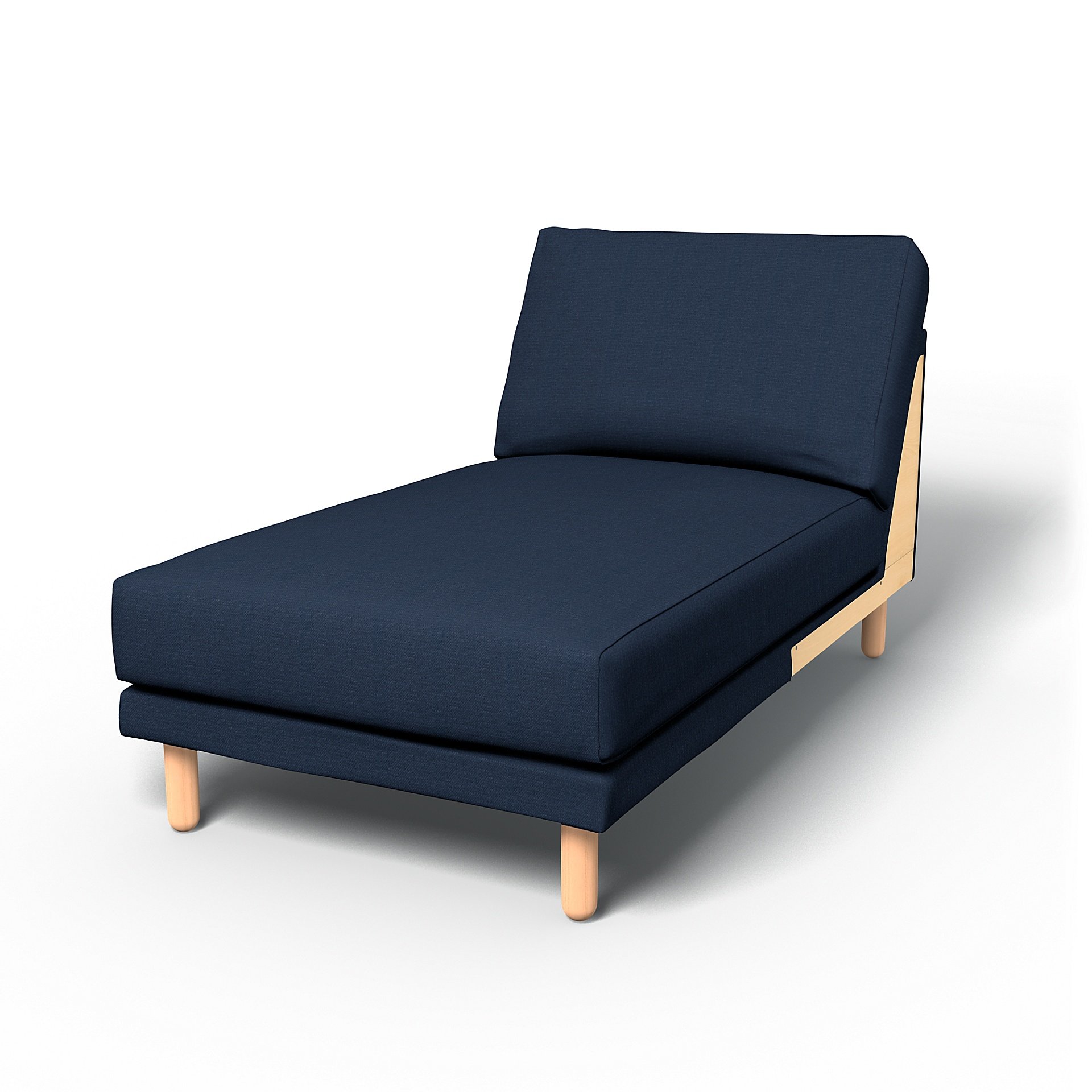IKEA - Norsborg Chaise Longue Add-on Unit Cover, Navy Blue, Linen - Bemz