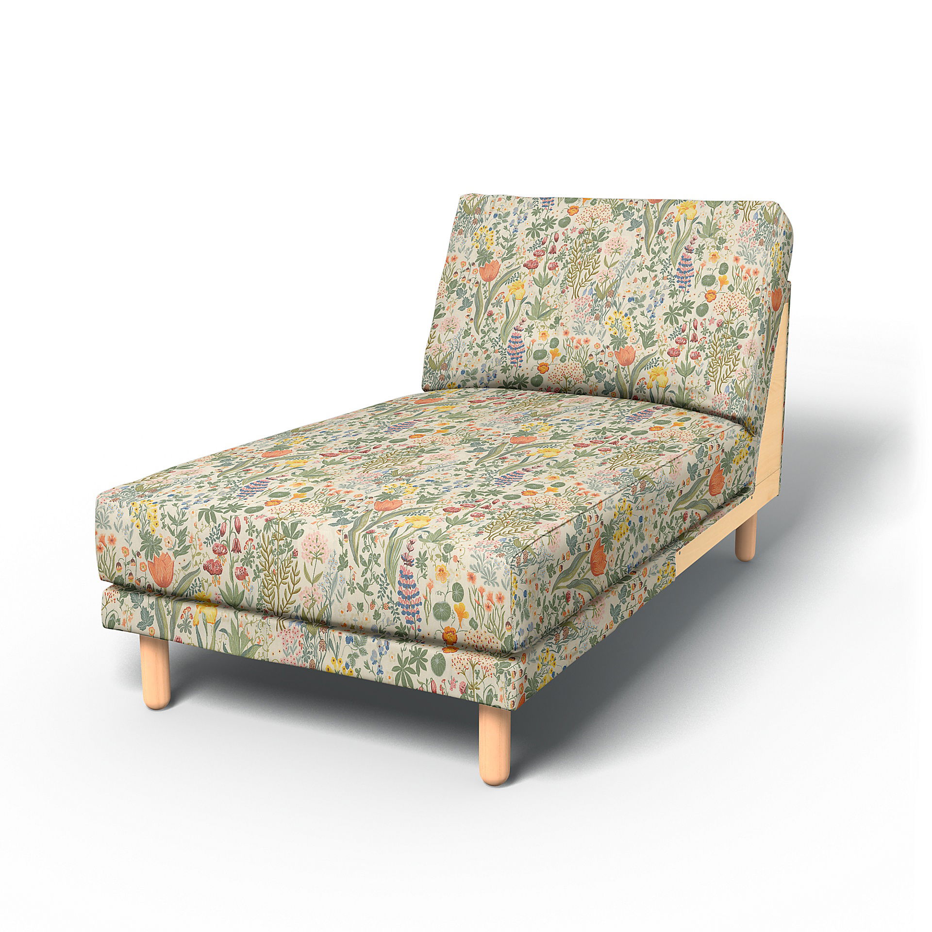 IKEA - Överdrag till Norsborg schäslong påbyggnadsdel, Blomsterhav Light, BEMZ x BORÅSTAPETER COLLECTION - Bemz