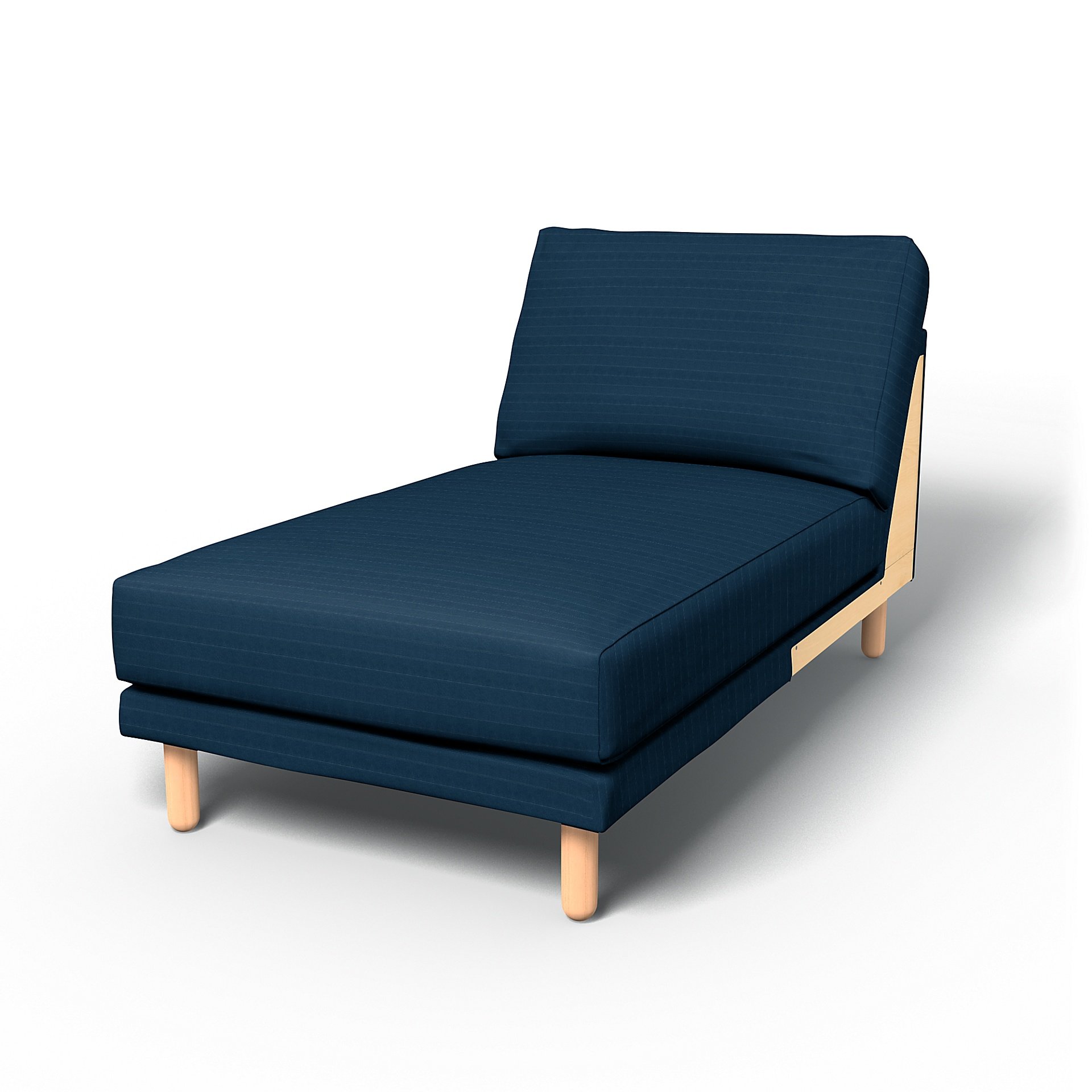IKEA - Norsborg Chaise Longue Add-on Unit Cover, Denim Blue, Velvet - Bemz