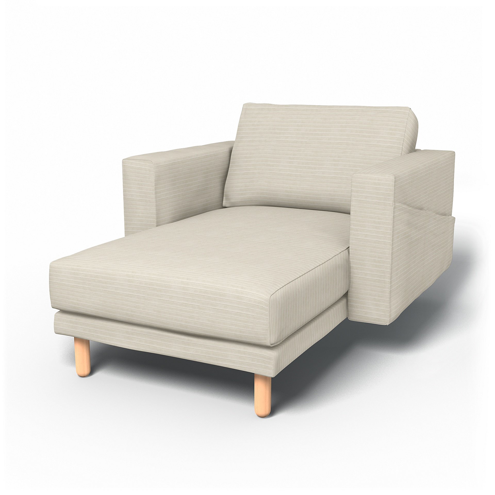 IKEA - Norsborg Stand Alone Chaise with Arms Cover, Tofu, Corduroy - Bemz