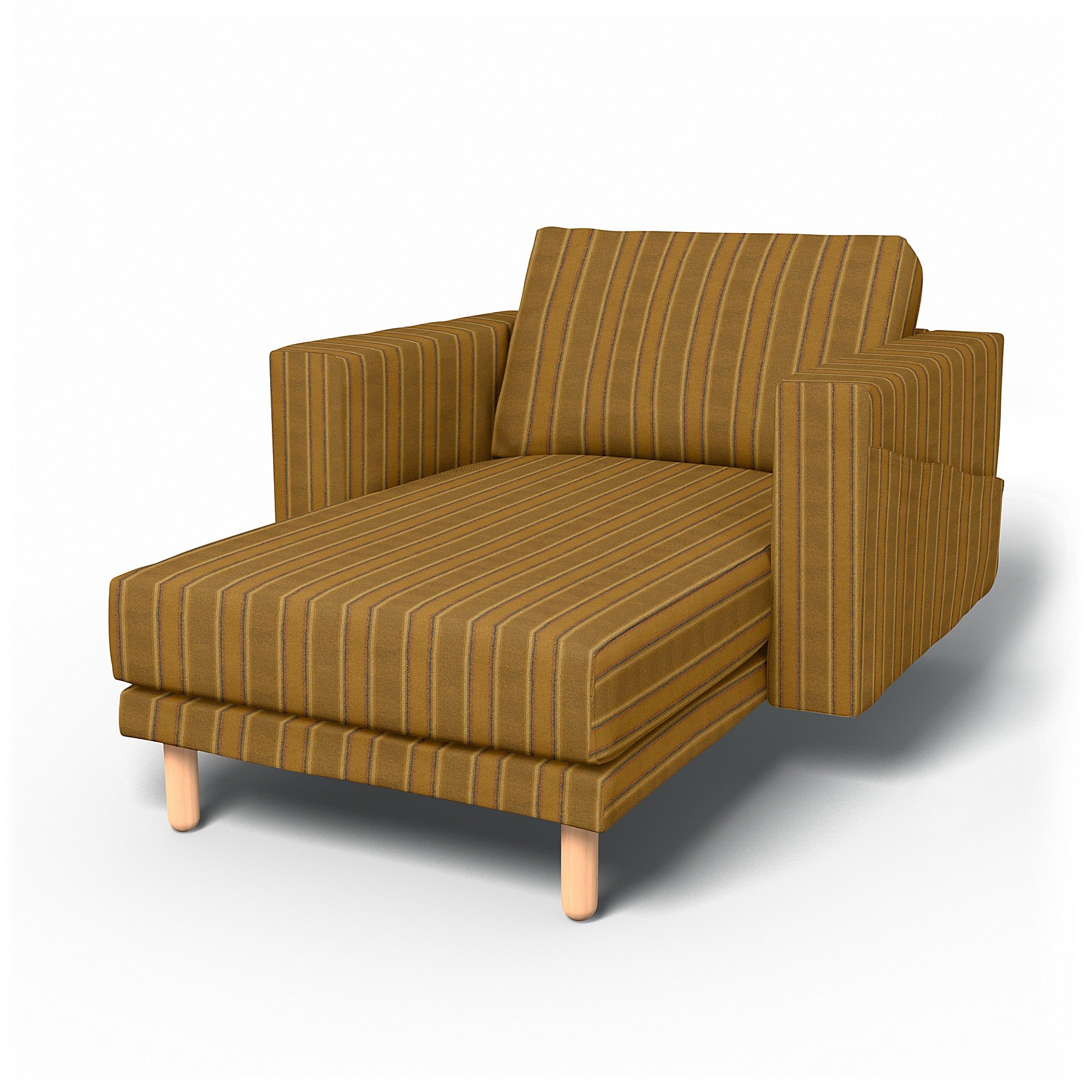 IKEA - Norsborg Stand Alone Chaise with Arms Cover, Mustard Stripe, Moody Seventies Collection - Bem