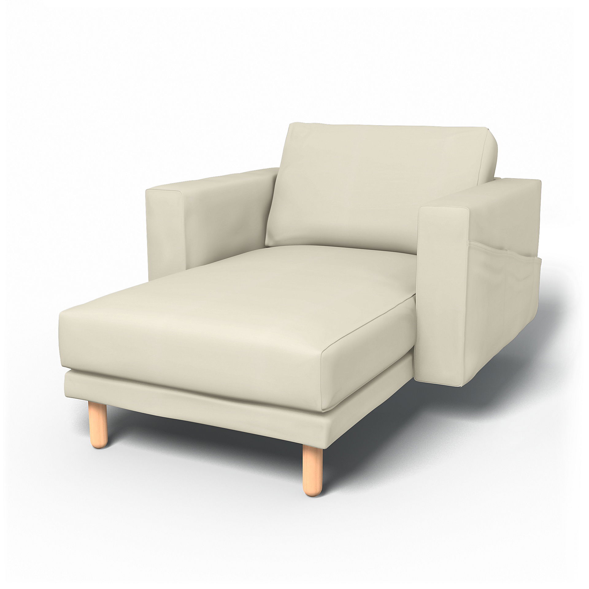 IKEA - Norsborg Stand Alone Chaise with Arms Cover, Tofu, Cotton - Bemz