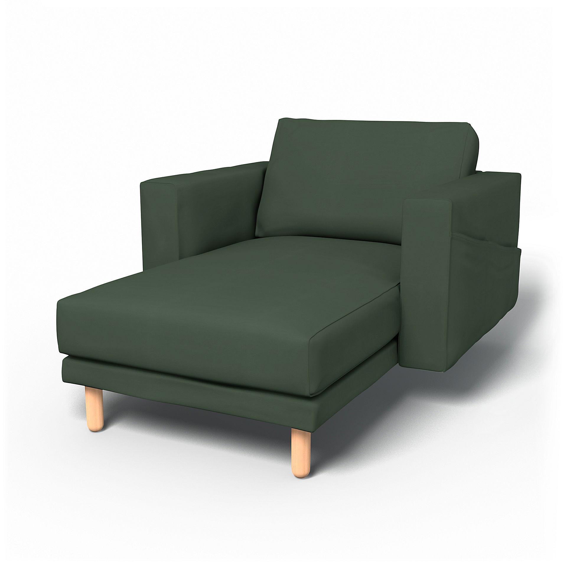 IKEA - Norsborg Stand Alone Chaise with Arms Cover, Thyme, Cotton - Bemz