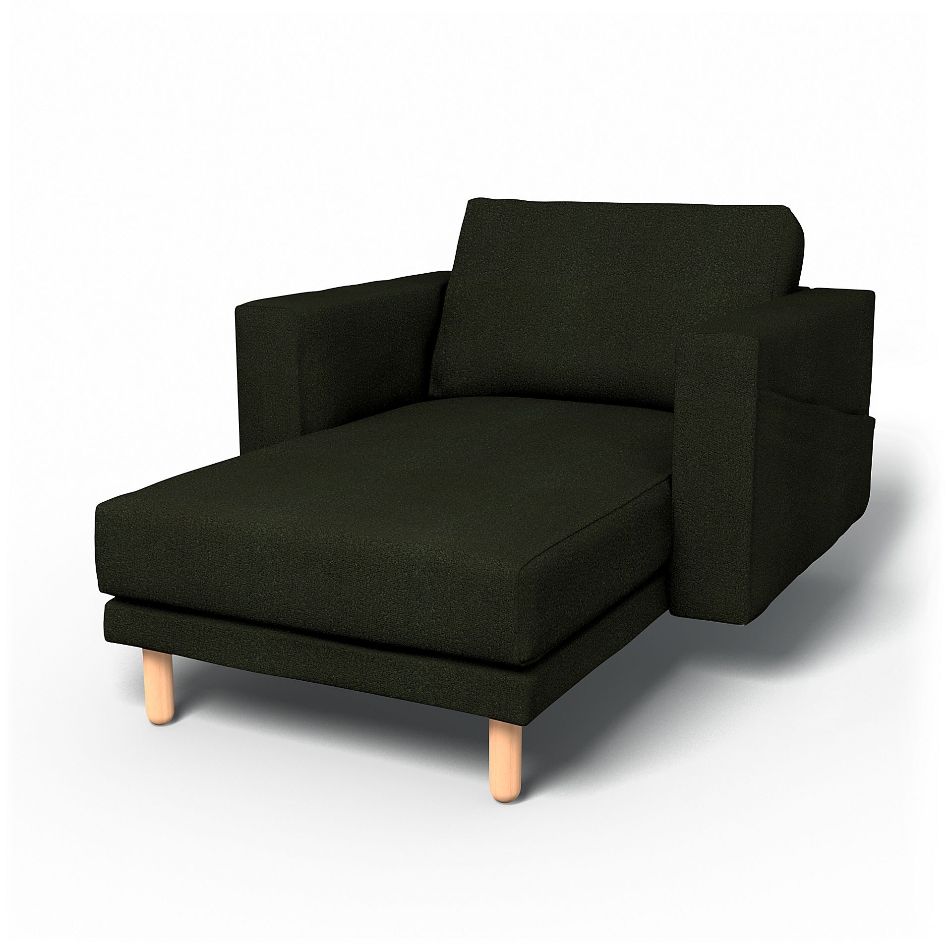 IKEA - Norsborg Stand Alone Chaise with Arms Cover, Dark Moss Green, BEMZ NATURE'S PALETTE COLLECTION - Bemz