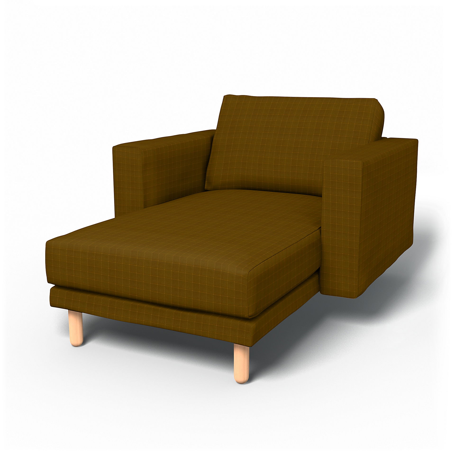 IKEA - Norsborg Stand Alone Chaise with Arms Cover, Turmeric, Velvet - Bemz