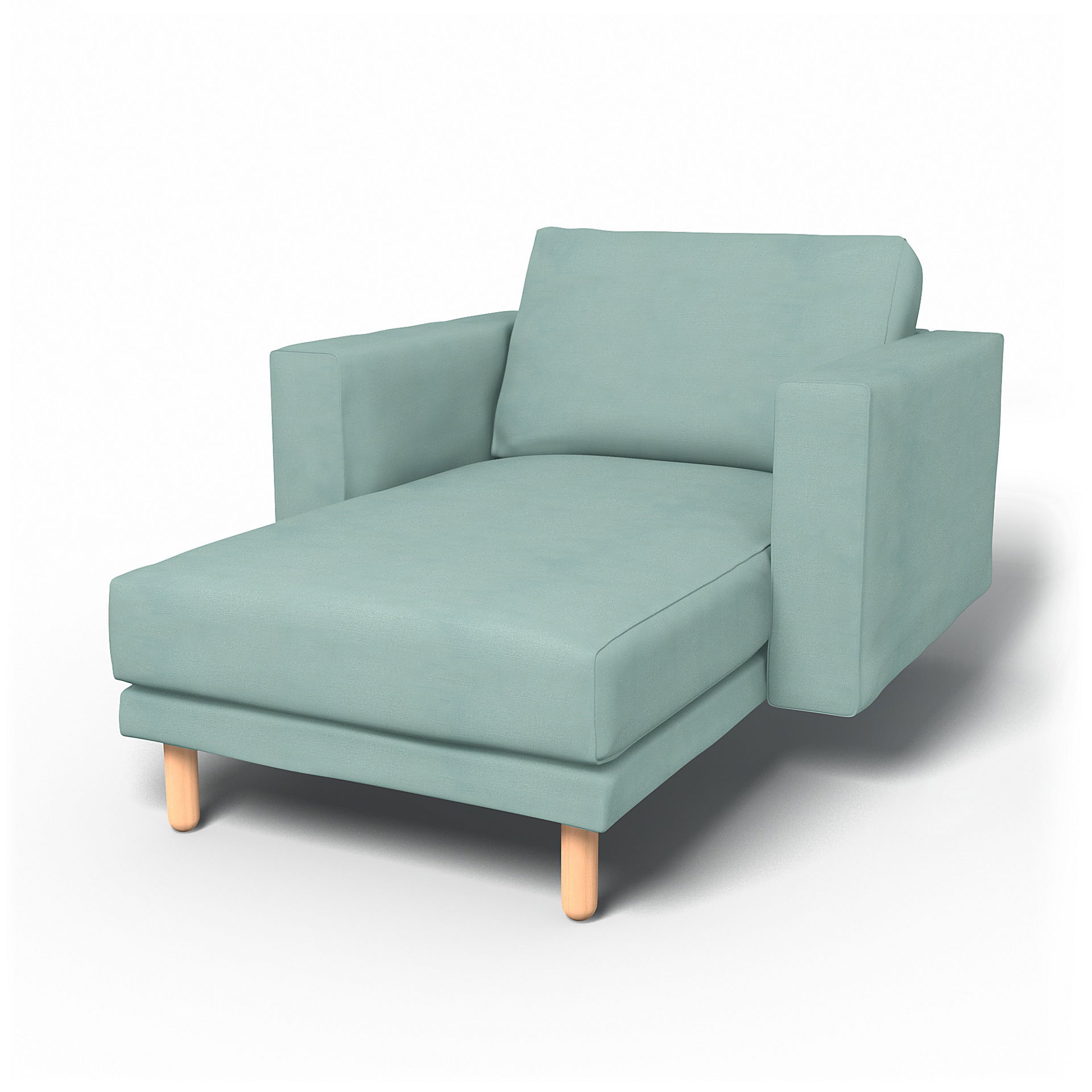 IKEA - Housse de méridienne Norsborg, accoudoirs, Mineral Blue, Lin - Bemz
