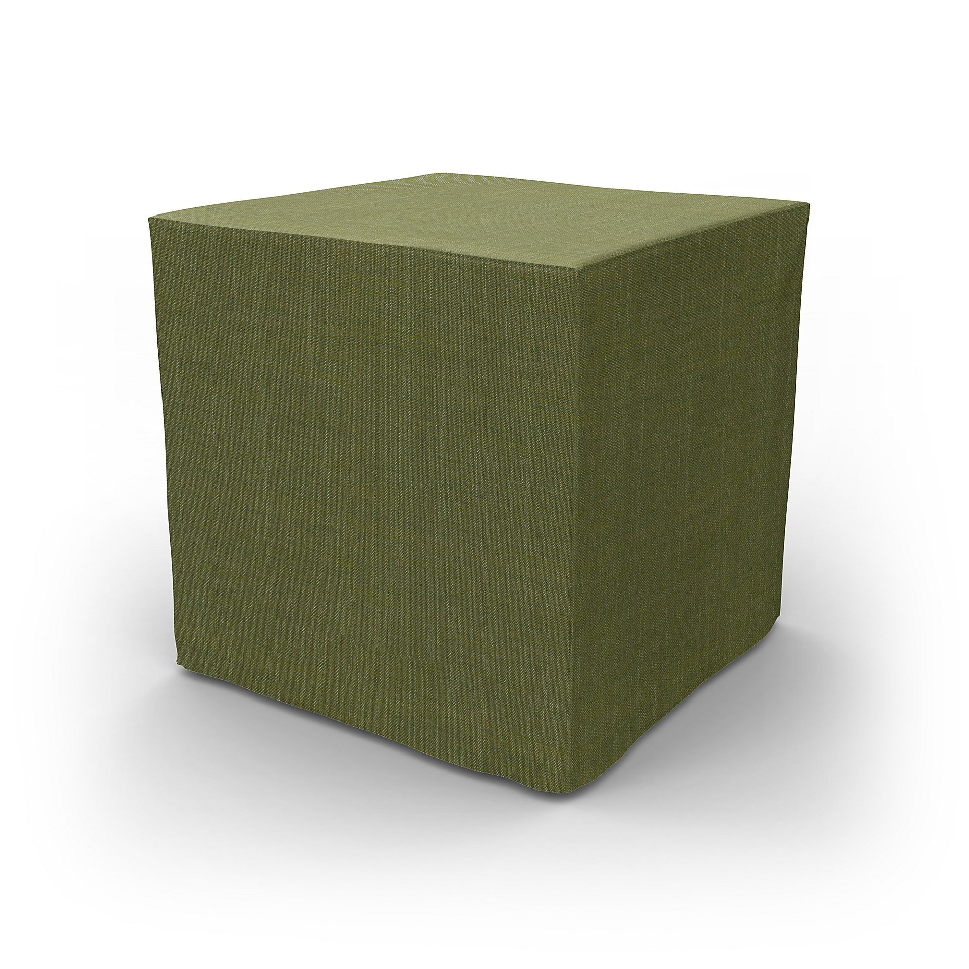 IKEA - Pallbo Footstool Cover, Moss Green, Boucle & Texture - Bemz