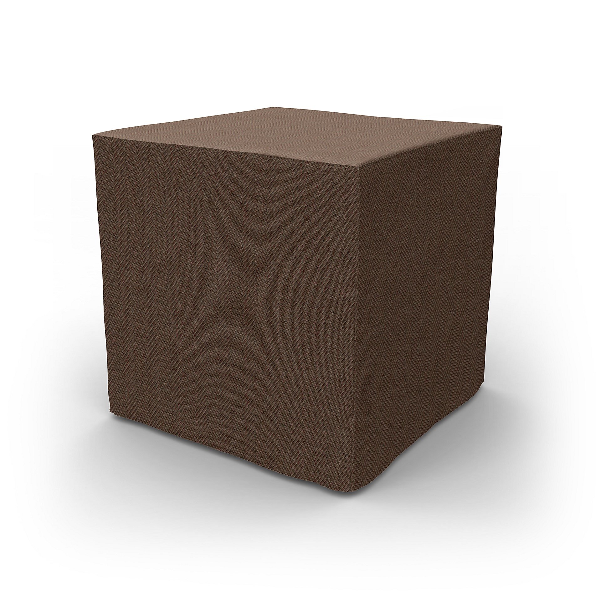 IKEA - Pallbo Footstool Cover, Chocolate, Boucle & Texture - Bemz
