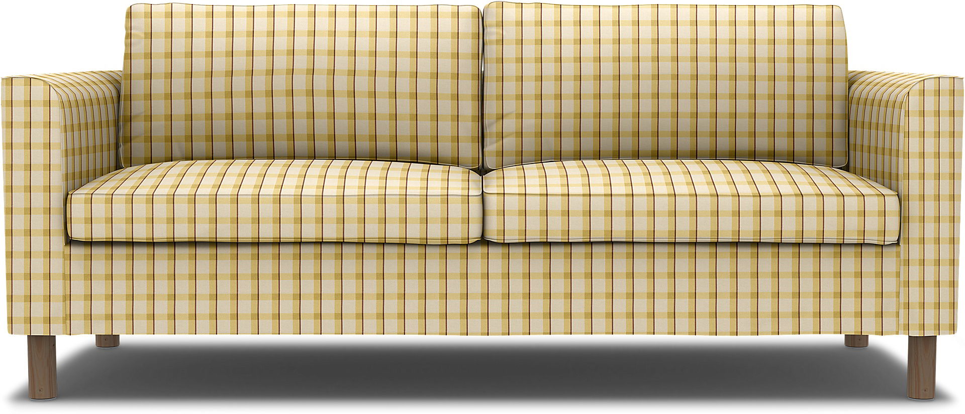 IKEA - Pärup 3 Seater Cover, Picnic Check Sun Yellow, Linen - Bemz