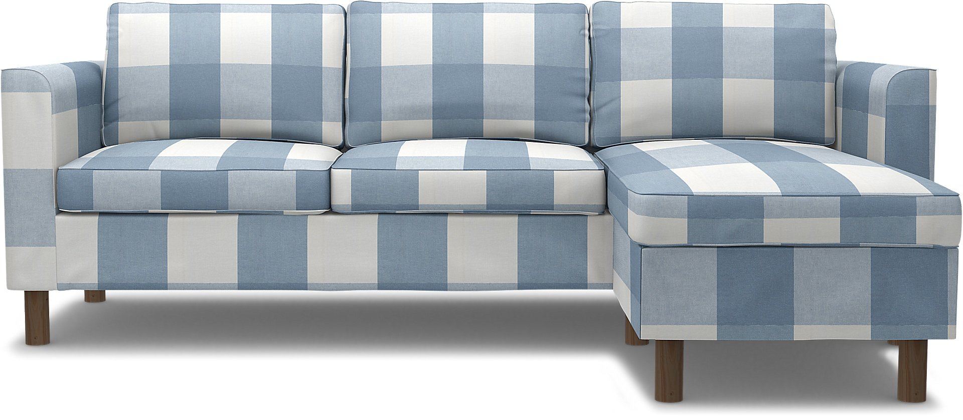 IKEA - Parup 3 Seater with chaise longue, Sky Blue, Linen - Bemz
