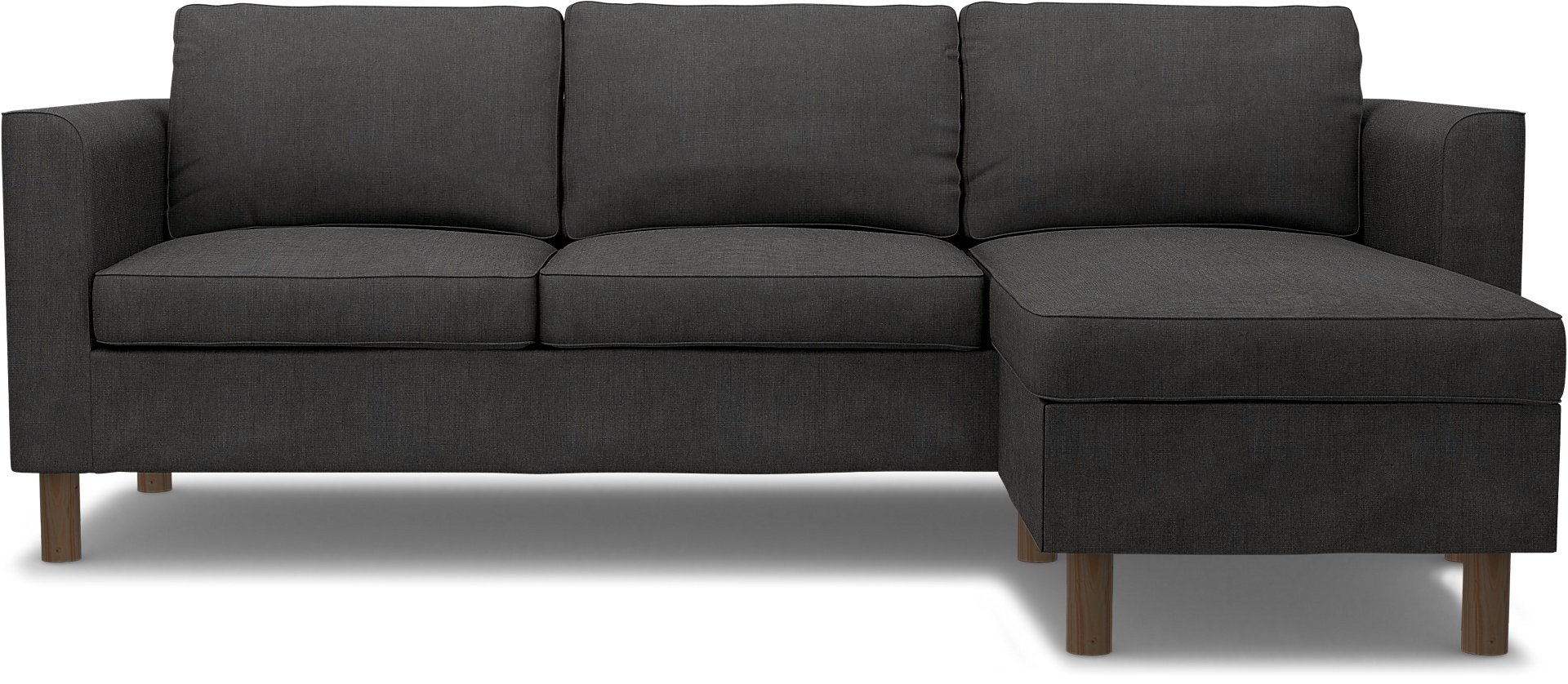 IKEA - Parup 3 Seater with chaise longue, Espresso, Linen - Bemz