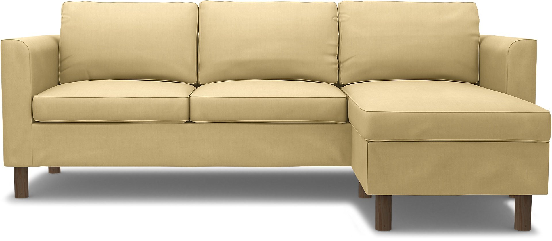 IKEA - Parup 3 Seater with chaise longue, Straw Yellow, Linen - Bemz