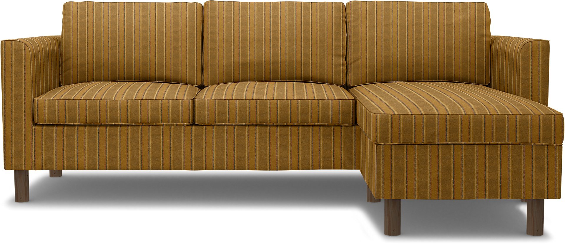 IKEA - Parup 3 Seater with chaise longue, Mustard Stripe, Moody Seventies Collection - Bemz