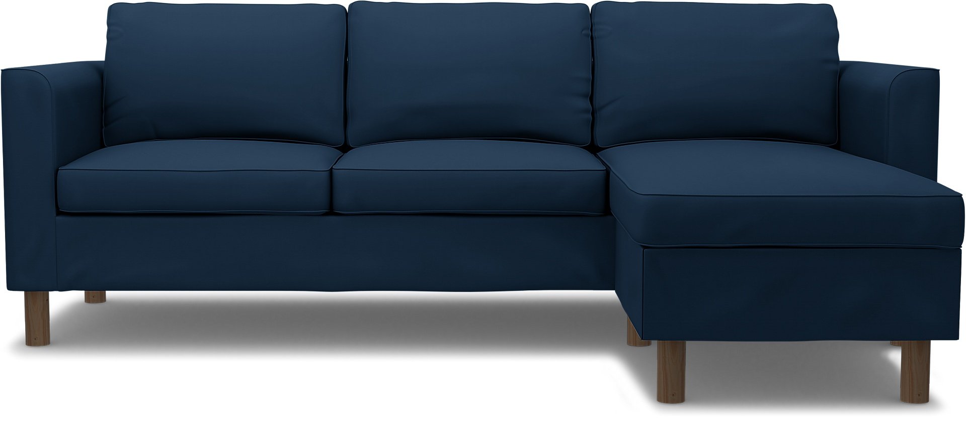 IKEA - Parup 3 Seater with chaise longue, Deep Navy Blue, Cotton - Bemz