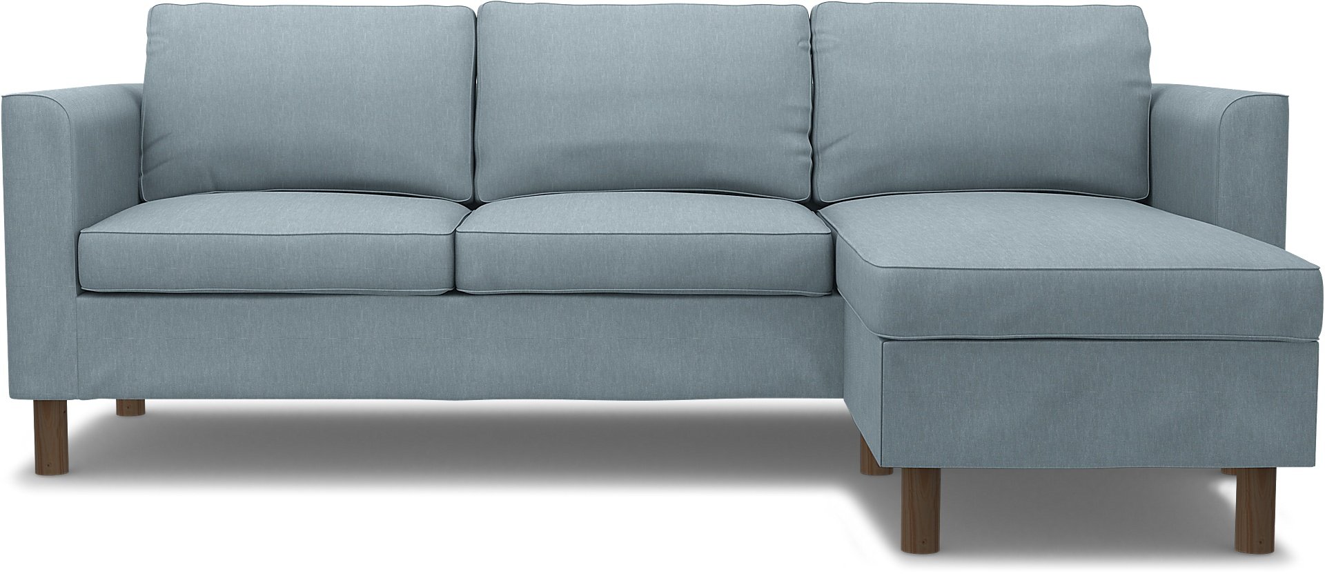 IKEA - Parup 3 Seater with chaise longue, Dusty Blue, Linen - Bemz