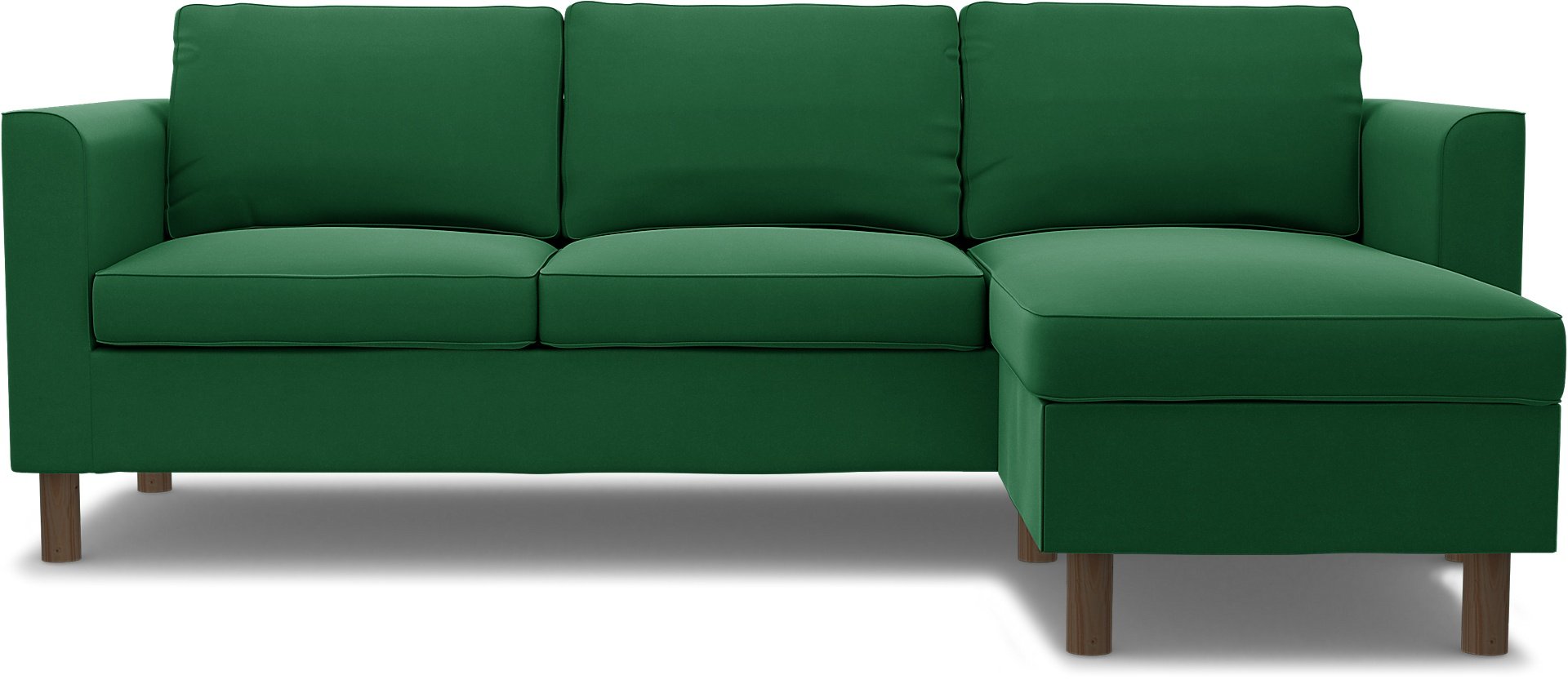 IKEA - Parup 3 Seater with chaise longue, Abundant Green, Velvet - Bemz
