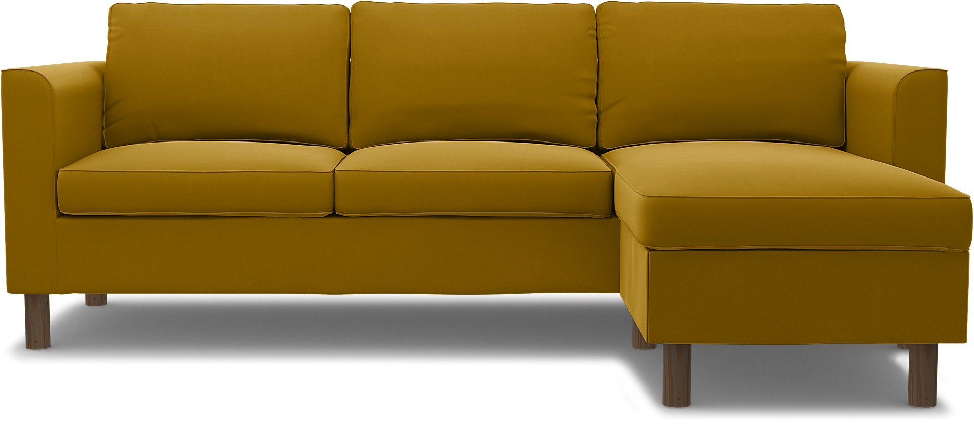 IKEA - Parup 3 Seater with chaise longue, Dijon, Velvet - Bemz