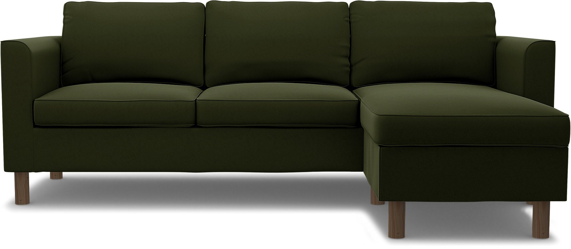 IKEA - Parup 3 Seater with chaise longue, Moss, Velvet - Bemz