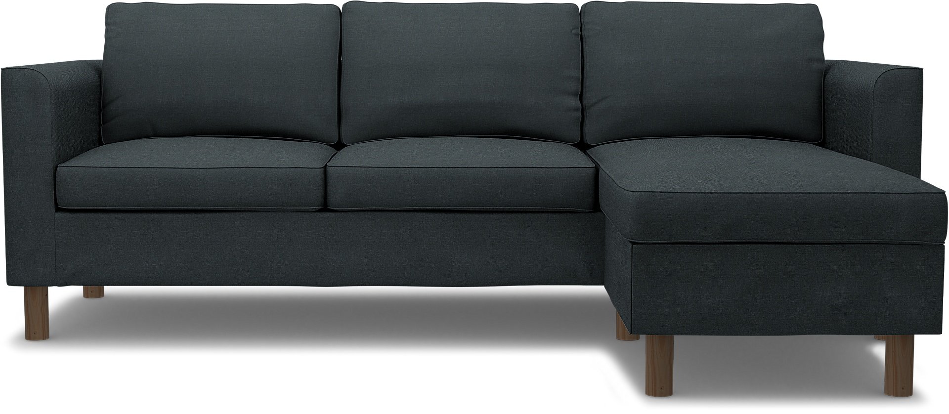 IKEA - Parup 3 Seater with chaise longue, Graphite Grey, Linen - Bemz