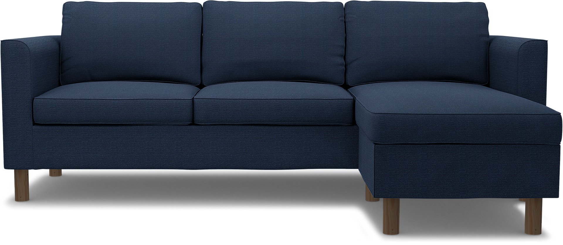IKEA - Parup 3 Seater with chaise longue, Navy Blue, Linen - Bemz