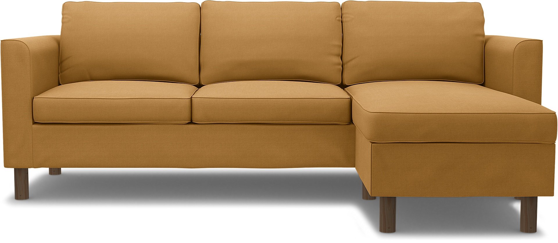 IKEA - Parup 3 Seater with chaise longue, Mustard, Linen - Bemz