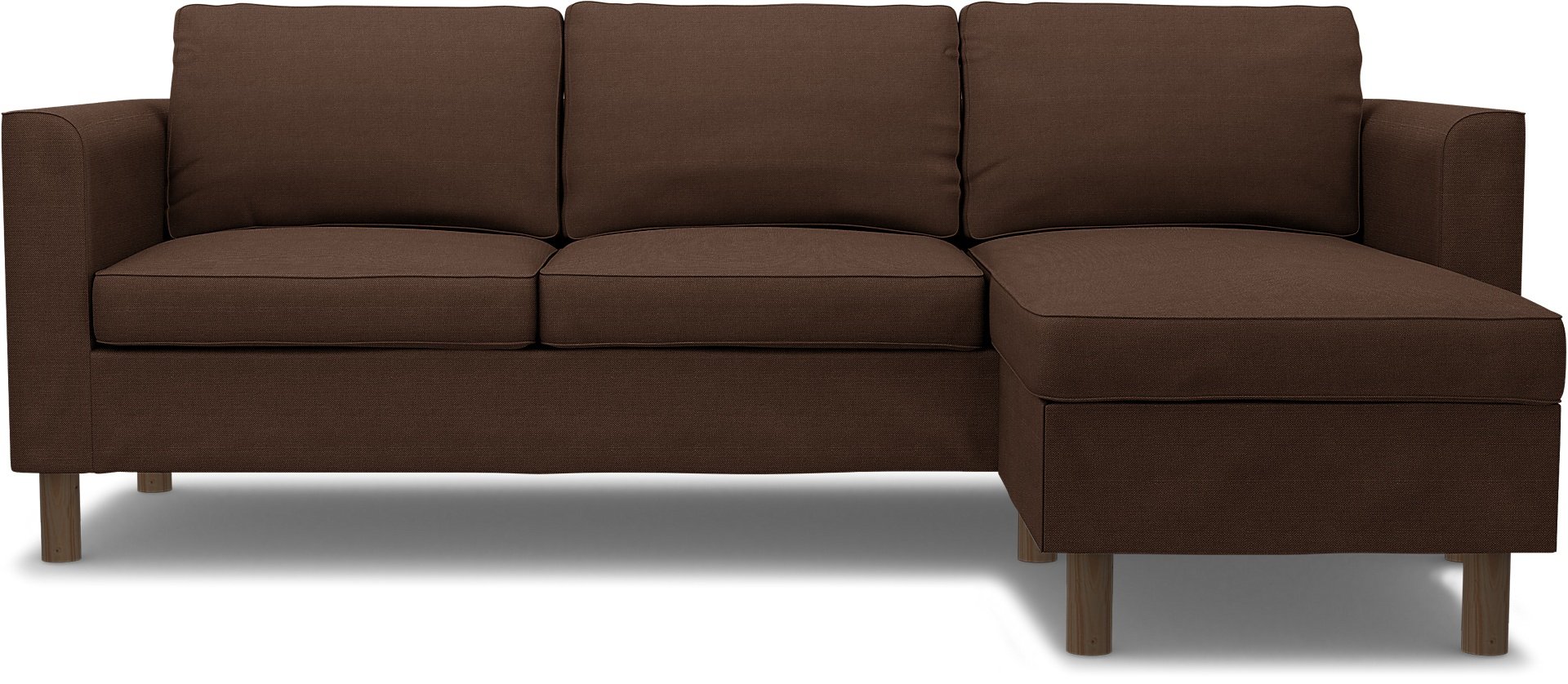 IKEA - Parup 3 Seater with chaise longue, Chocolate, Linen - Bemz
