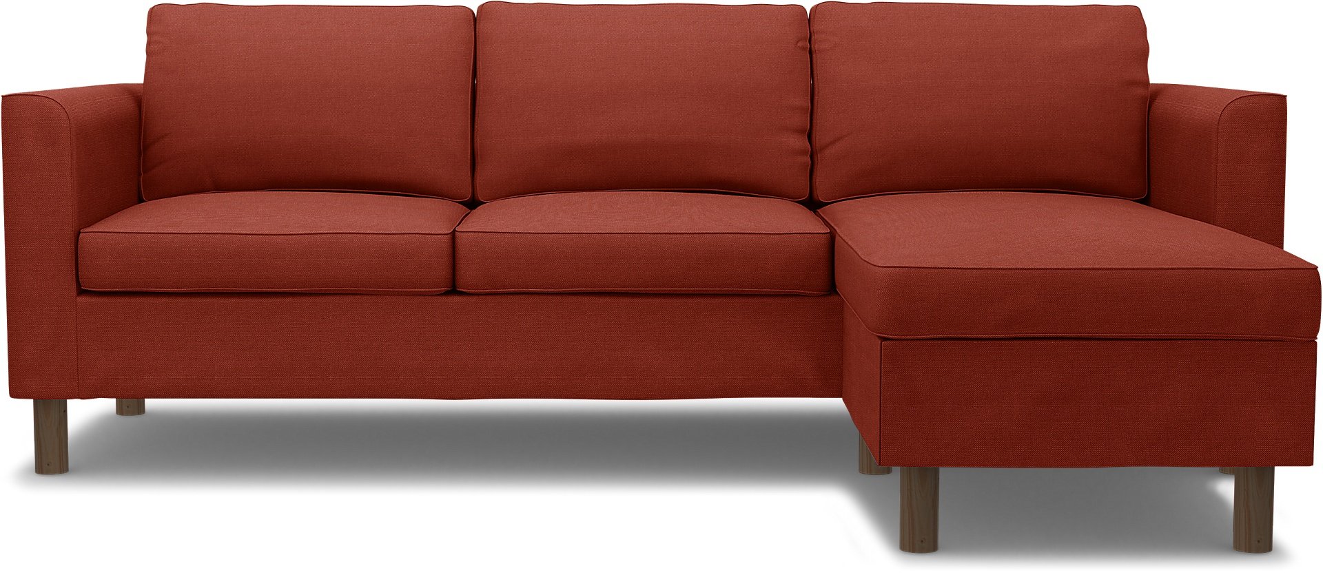 IKEA - Parup 3 Seater with chaise longue, Cayenne, Linen - Bemz