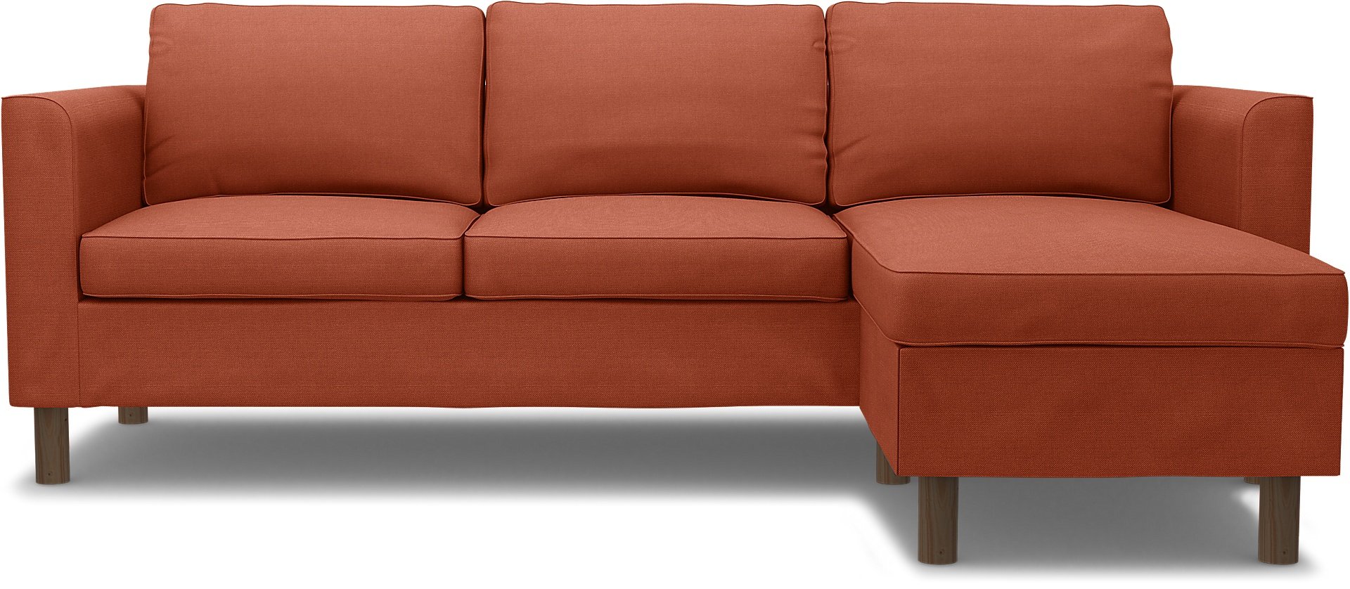 IKEA - Parup 3 Seater with chaise longue, Burnt Orange, Linen - Bemz