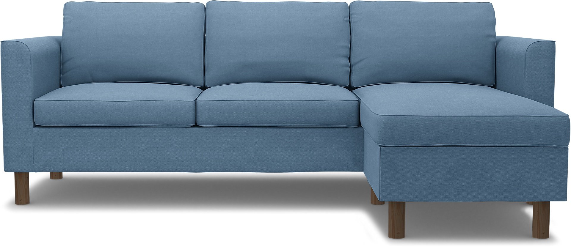 IKEA - Parup 3 Seater with chaise longue, Vintage Blue, Linen - Bemz