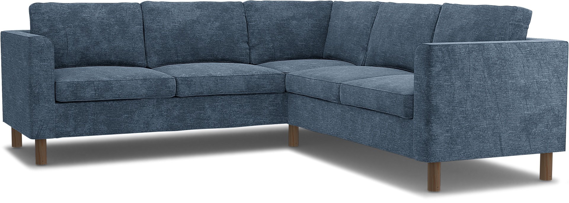 IKEA - Parup 4-seater corner sofa cover, Mineral Blue, Velvet - Bemz