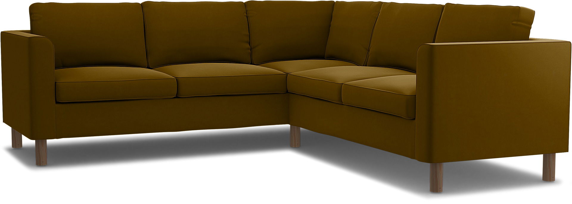 IKEA - Pärup 4-seater corner sofa cover, Turmeric, Velvet - Bemz
