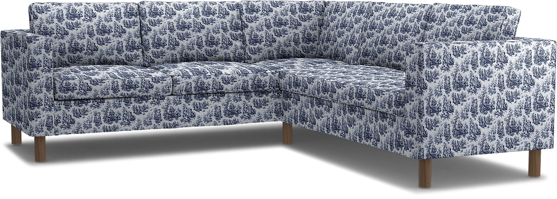 IKEA - Parup 4-seater corner sofa cover, Dark Blue, Boucle & Texture - Bemz