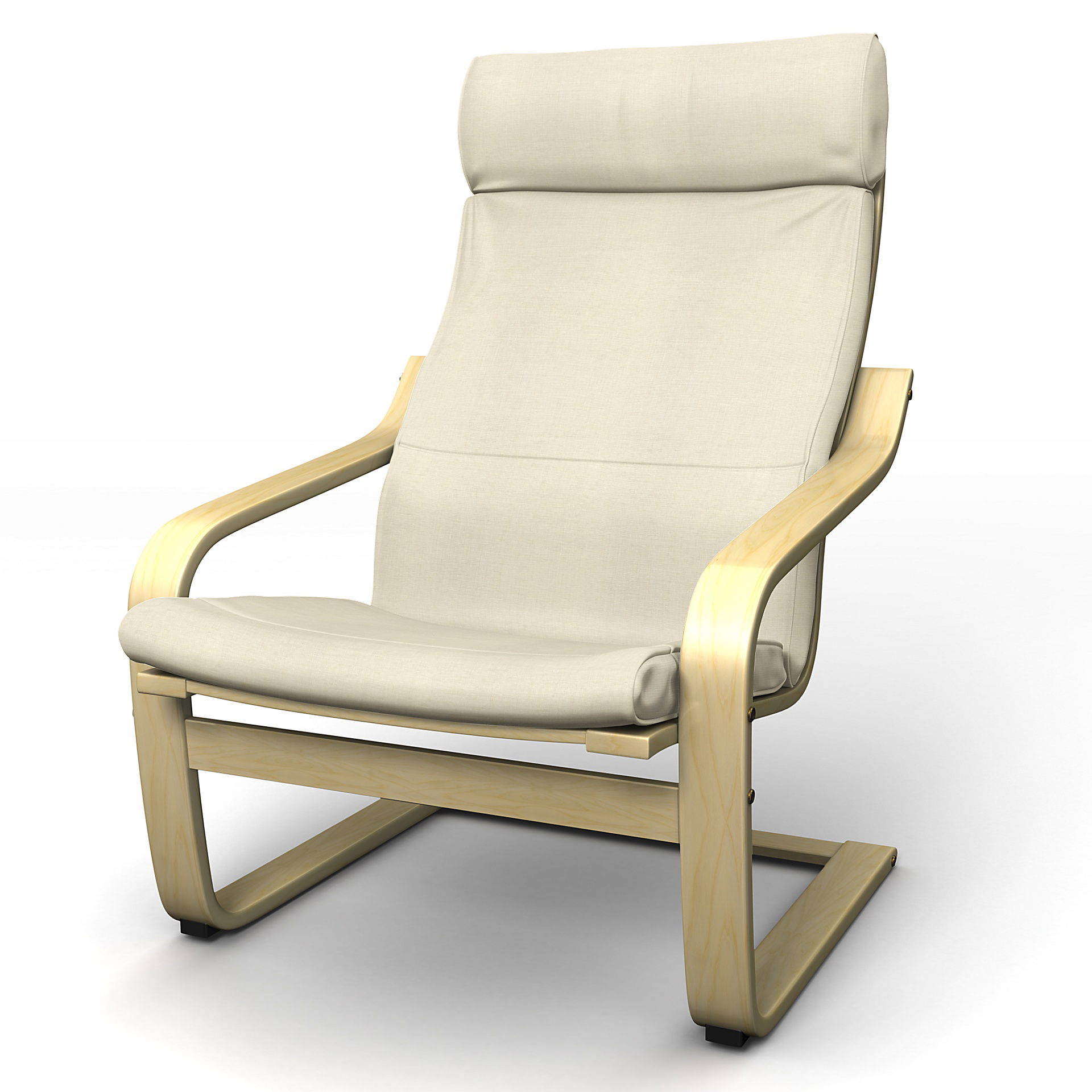 IKEA - Poäng Armchair Cover, White, Linen - Bemz