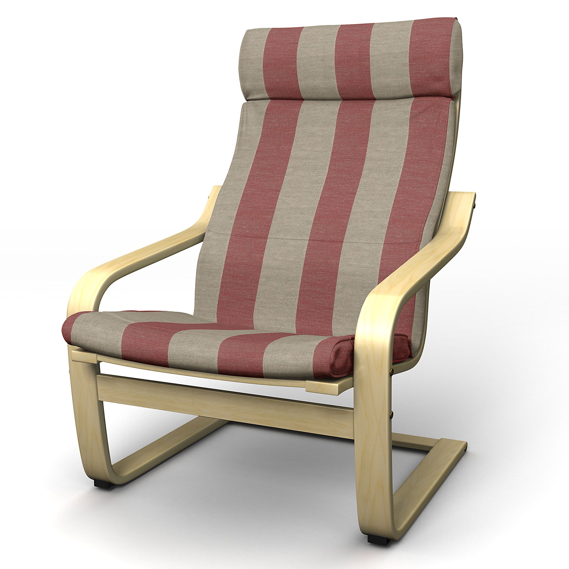 IKEA - Poäng Armchair Cover, Soft Red, Linen - Bemz