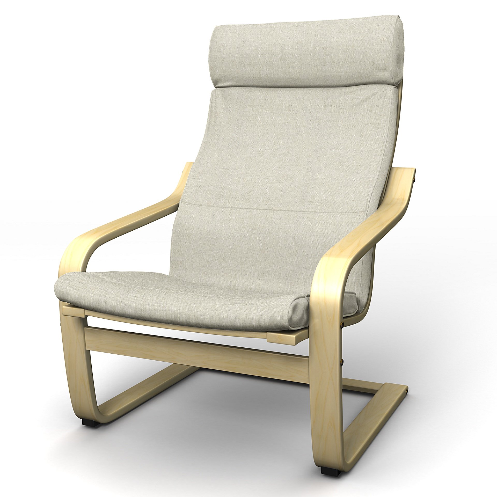 IKEA - Poang Armchair Cover, Natural, Linen - Bemz