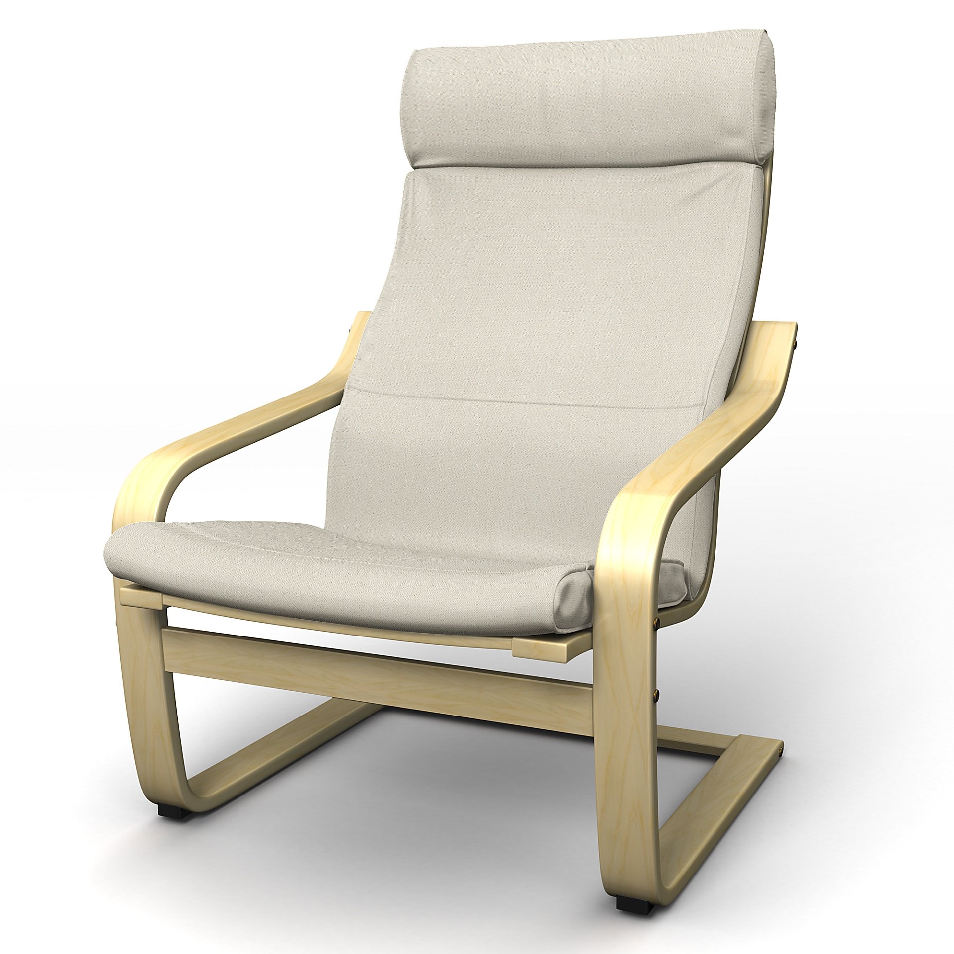 IKEA - Poang Armchair Cover, Unbleached, Linen - Bemz