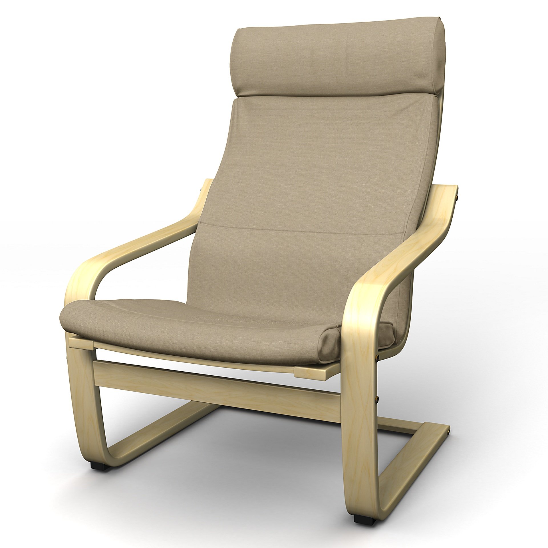 IKEA - Poang Armchair Cover, Tan, Linen - Bemz