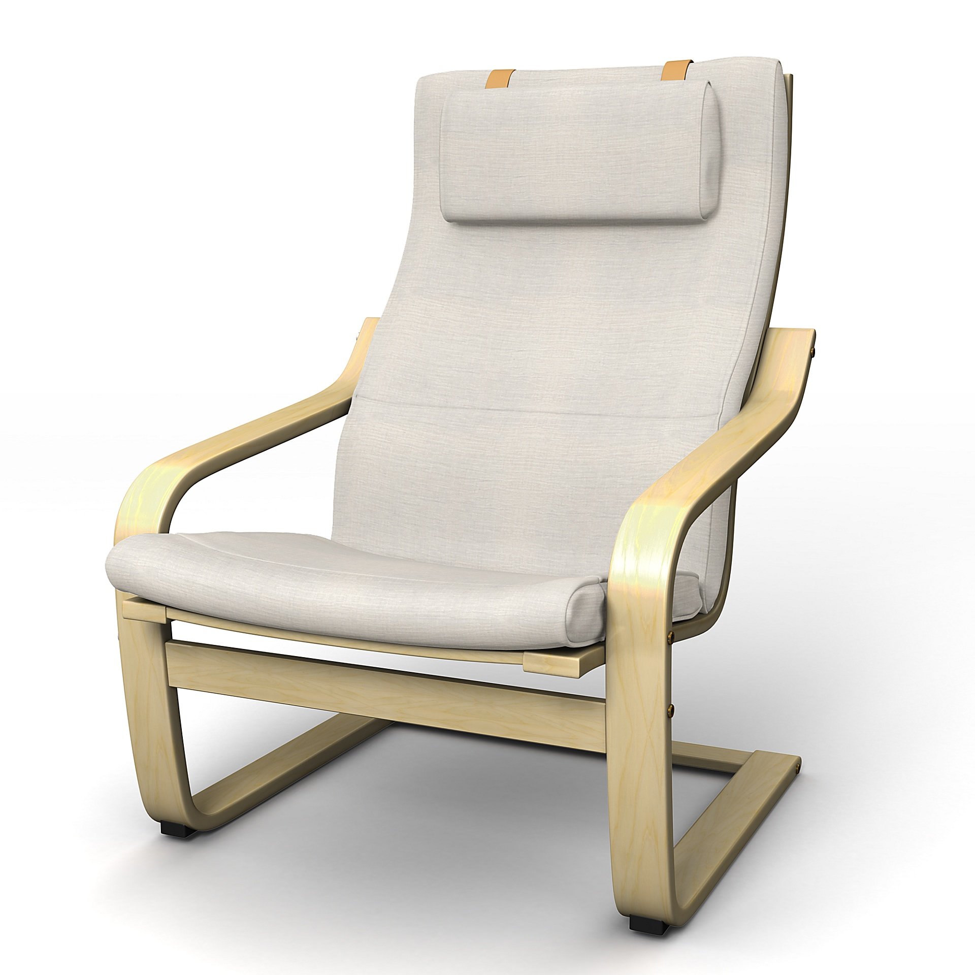 IKEA - Poang Armchair Cover, Soft White, Linen - Bemz