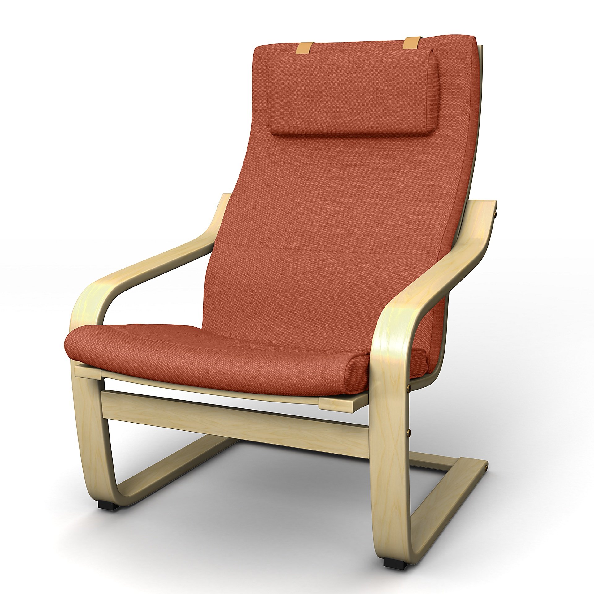 IKEA - Poang Armchair Cover, Burnt Orange, Linen - Bemz
