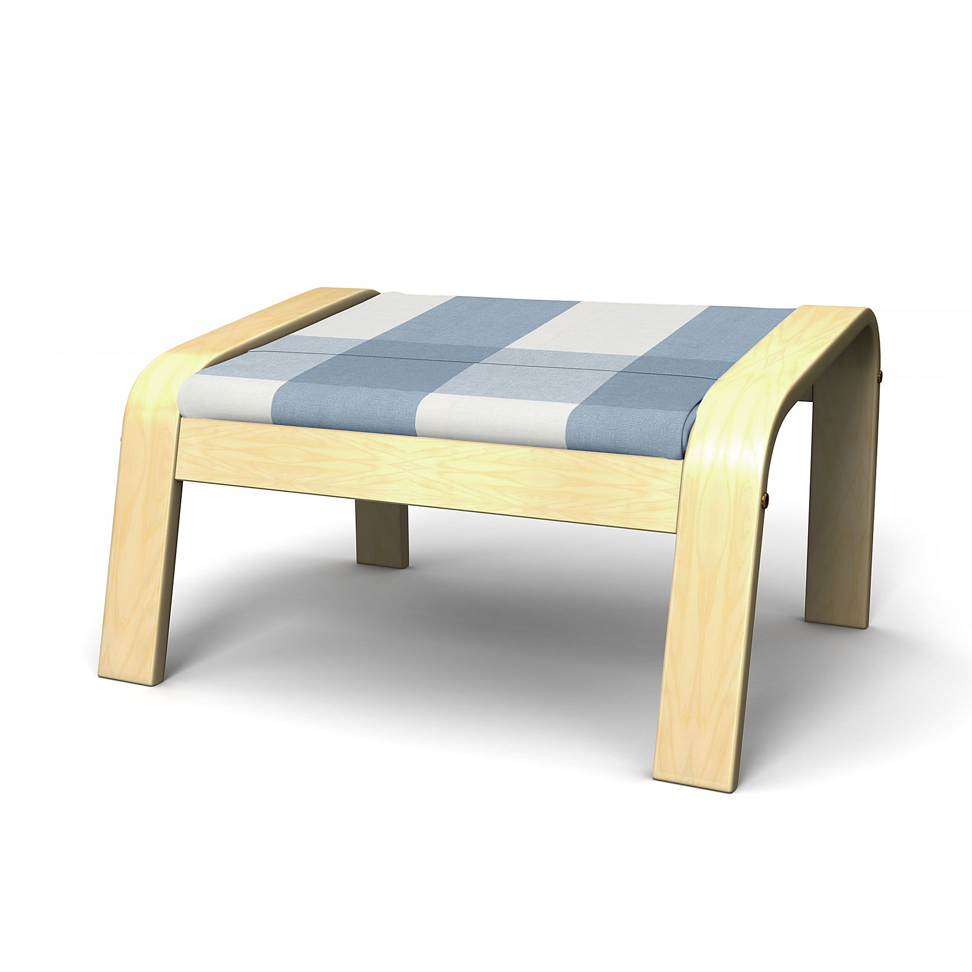 IKEA - Poäng Footstool Cover, Sky Blue, Linen - Bemz