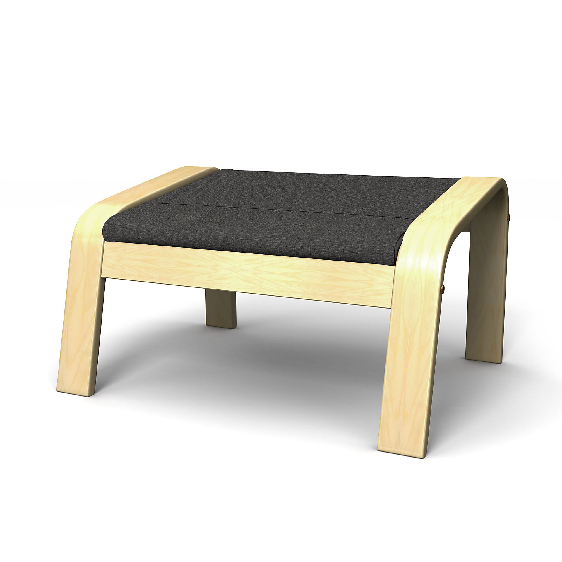 IKEA - Poäng Footstool Cover, Espresso, Linen - Bemz