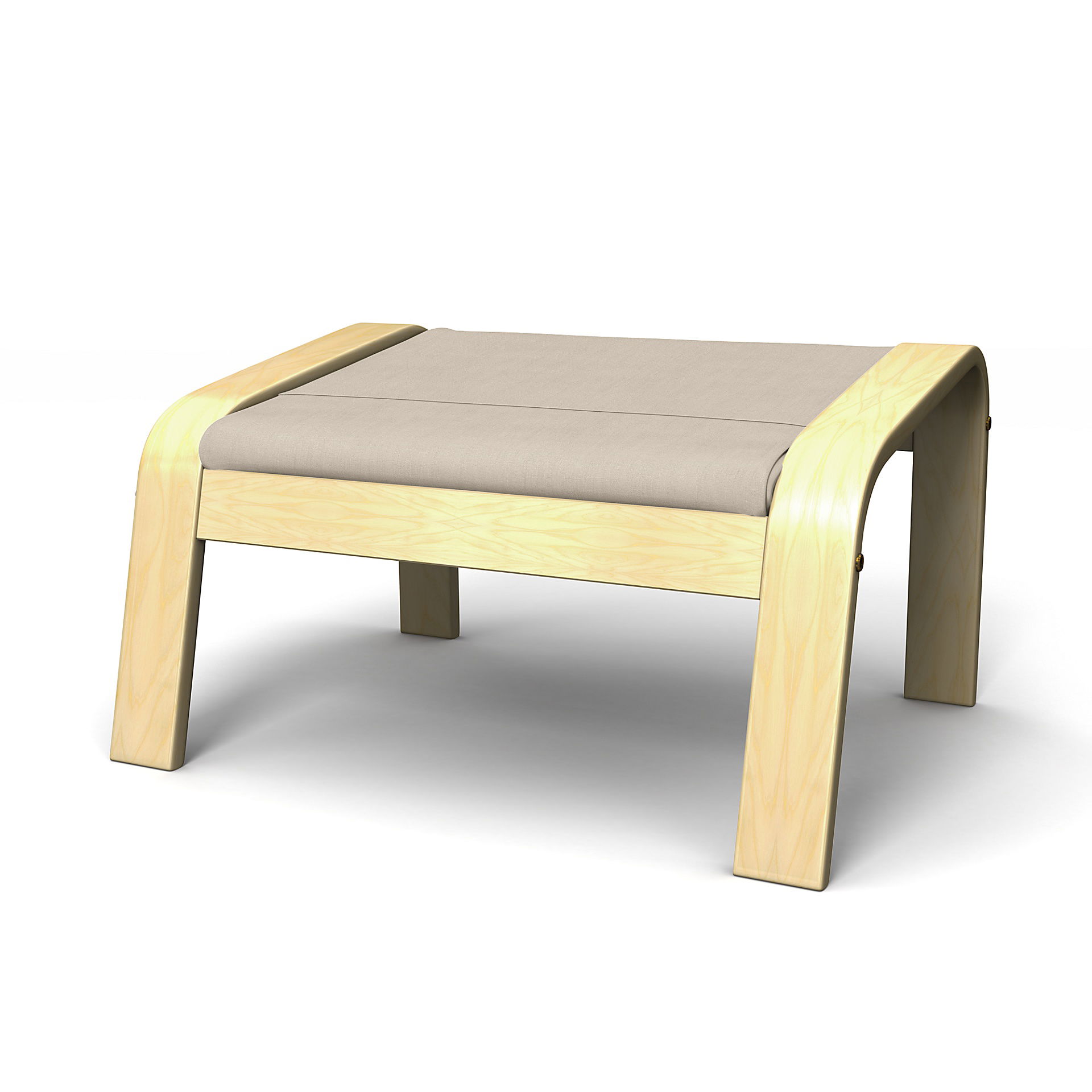 IKEA - Poäng Footstool Cover, Parchment, Linen - Bemz