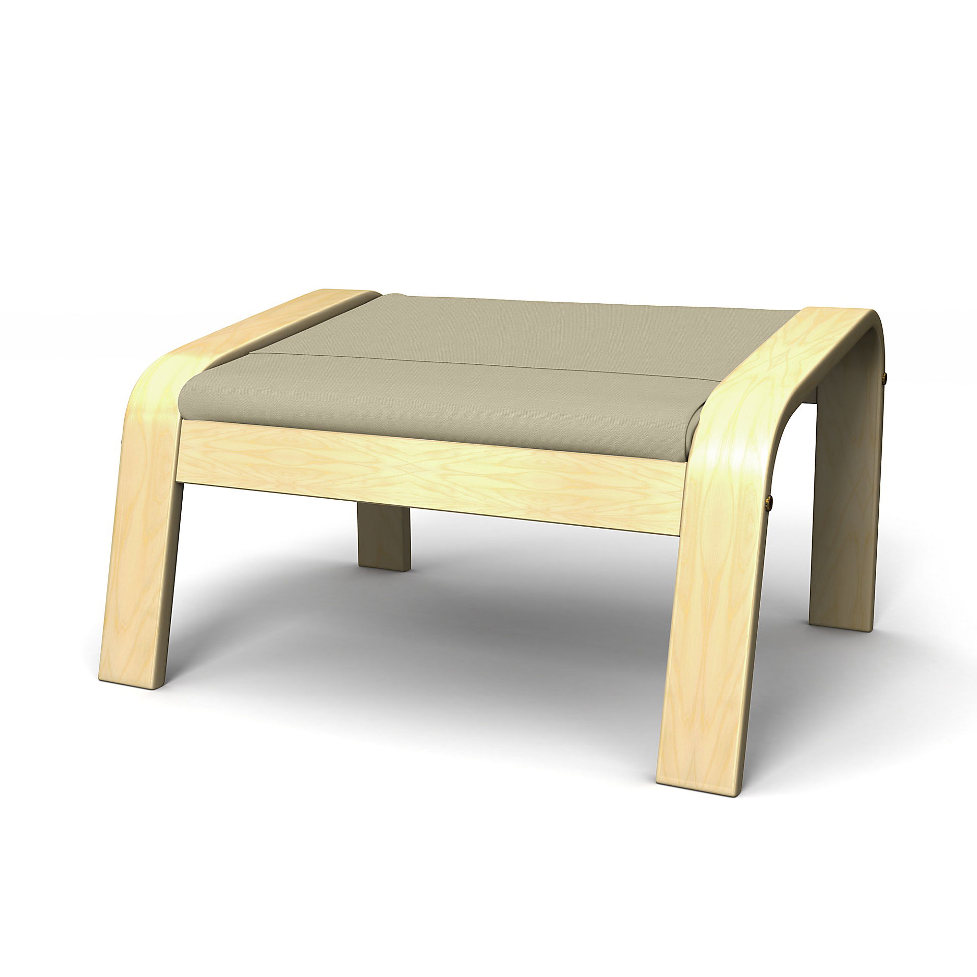 IKEA - Poäng Footstool Cover, Sand Beige, Cotton - Bemz