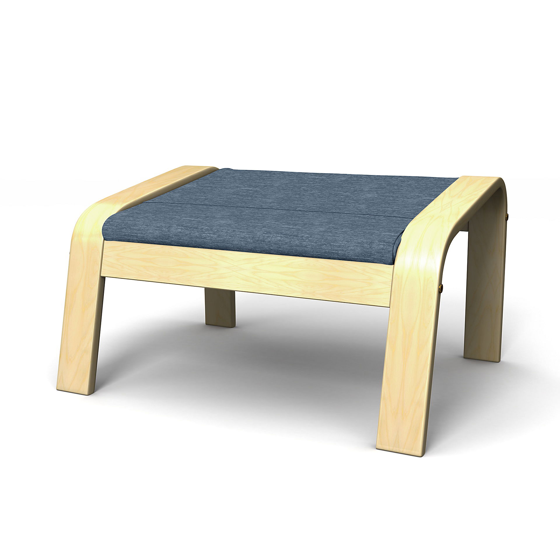IKEA - Poäng Footstool Cover, Mineral Blue, Velvet - Bemz
