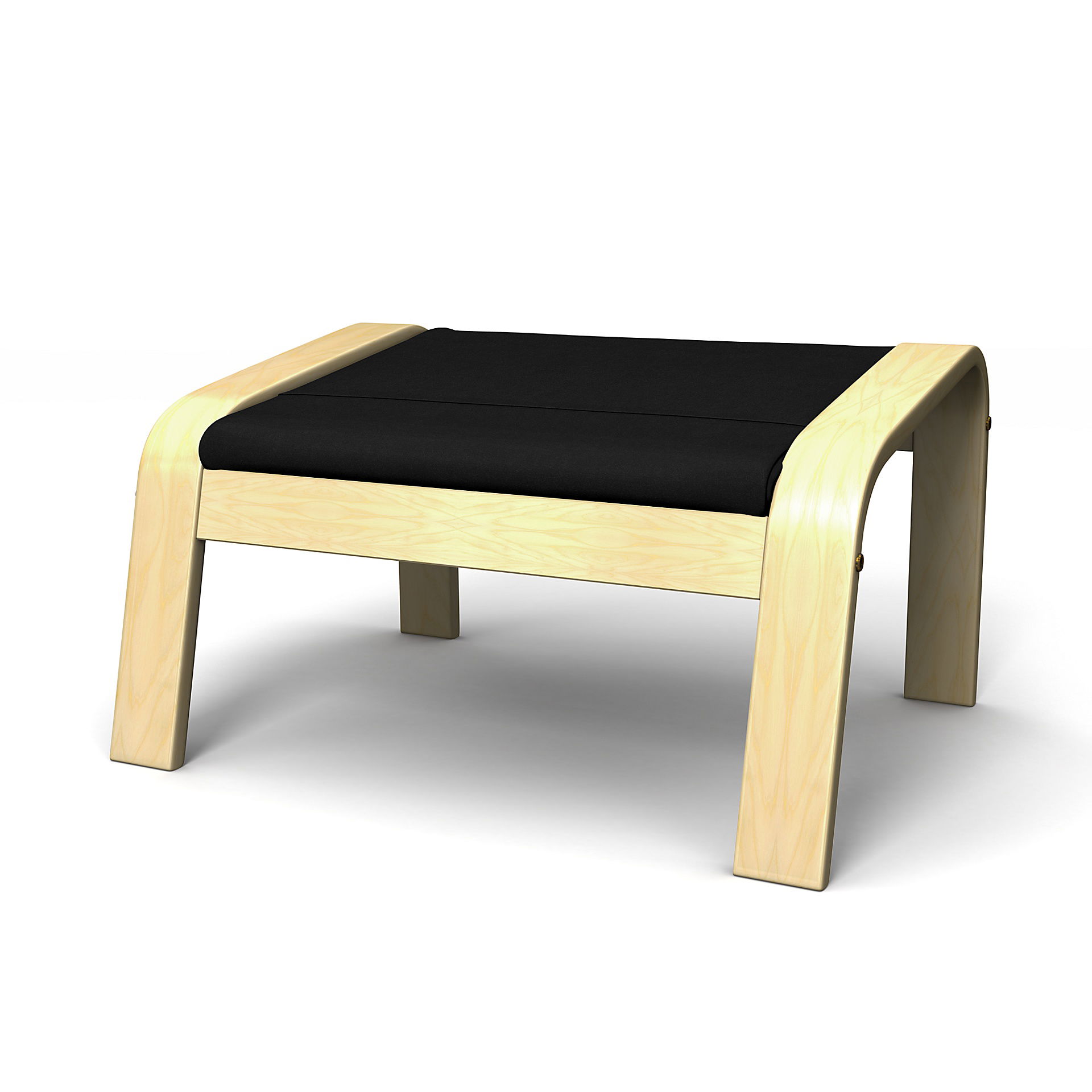 IKEA - Poäng Footstool Cover, Black, Velvet - Bemz